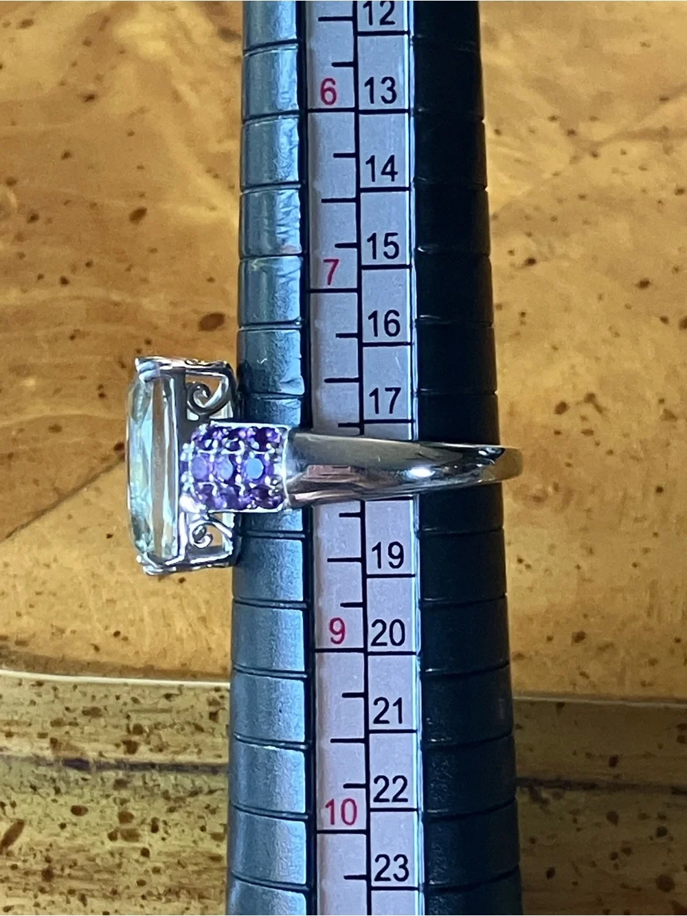 Genuine Prasiolite African Amethyst Ring Size 8